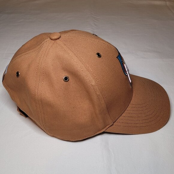 Miami Marlins Carhartt x '47 Brand Mens Brown Clean Up Adjustable Hat Cap MLB - Picture 3 of 9
